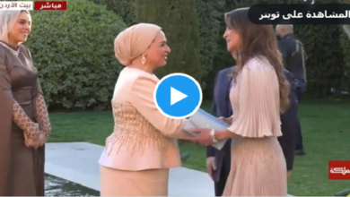قرينة الرئيس وابنته في حفل زفاف الأميرة إيمان، كريمة العاهل الأردني