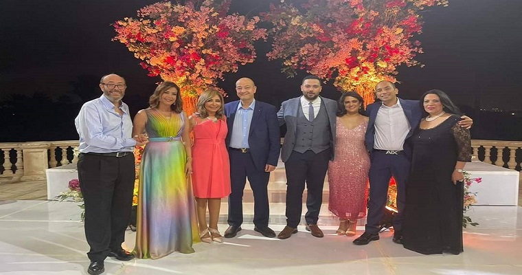 عمرو أديب يحتفل بزواج إبنه خالد من زوجته الأولي أماني سوكا