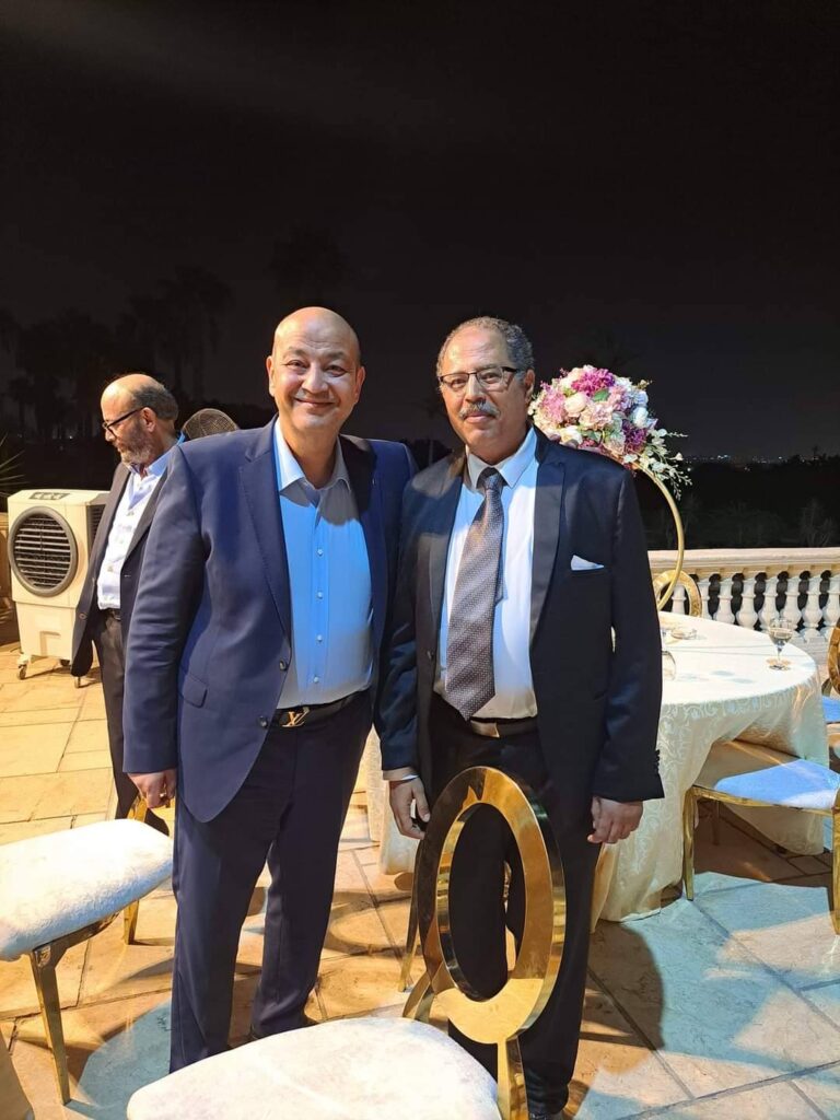 عمرو أديب يحتفل بزواج إبنه خالد من زوجته الأولي أماني سوكا