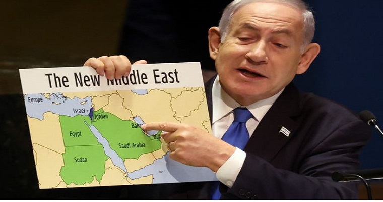 نتنياهو في الأمم المتحدة يرفع خريطة تثير الجدل للشرق الأوسط الجديد