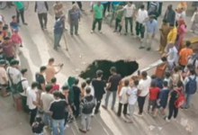 هبوط أرضى فى حدائق المعادى وتقديرات أولية بانفجار ماسورة مياه